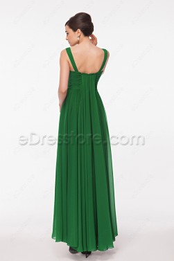 Sweetheart Beaded Emerald Green Prom Dresses with Wide Straps