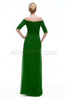 Modest Emerald Green Mother of the Bride Dresses with Sleeves