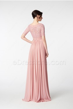 modest peach bridesmaid dresses