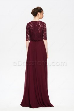 modest maroon bridesmaid dresses