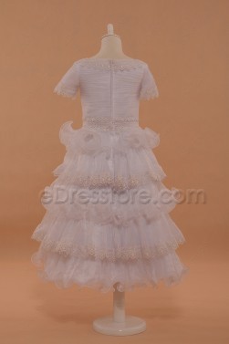 Layered First Communion Dresses with Sleeves