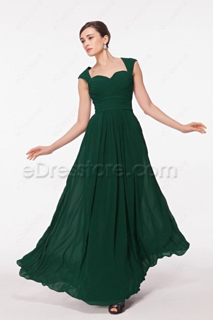 forest green long dress