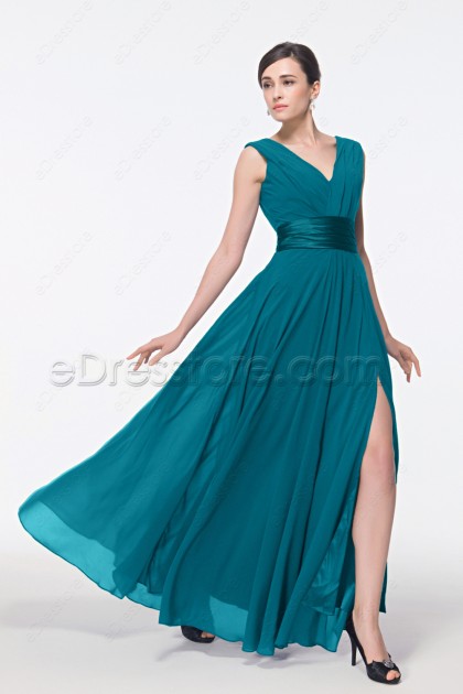Black evening gown with teal accessories for women clothing los angeles