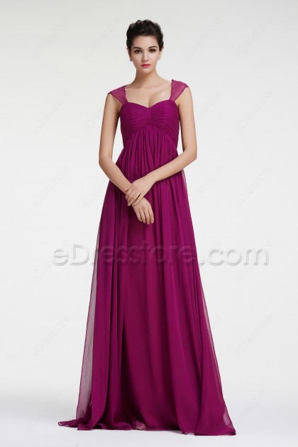 Magenta Maternity Bridesmaid Dresses with Straps