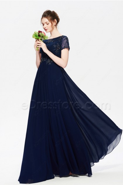 maid of honor dress navy blue