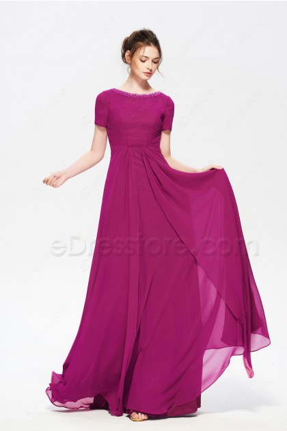 Magenta Maid of Honor Dresses