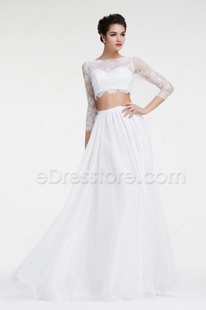 Lace Boho Wedding Dresses Two Piece Beach Wedding Dress