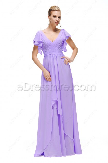 Lavender Plus Size Formal Dresses with Sleeves