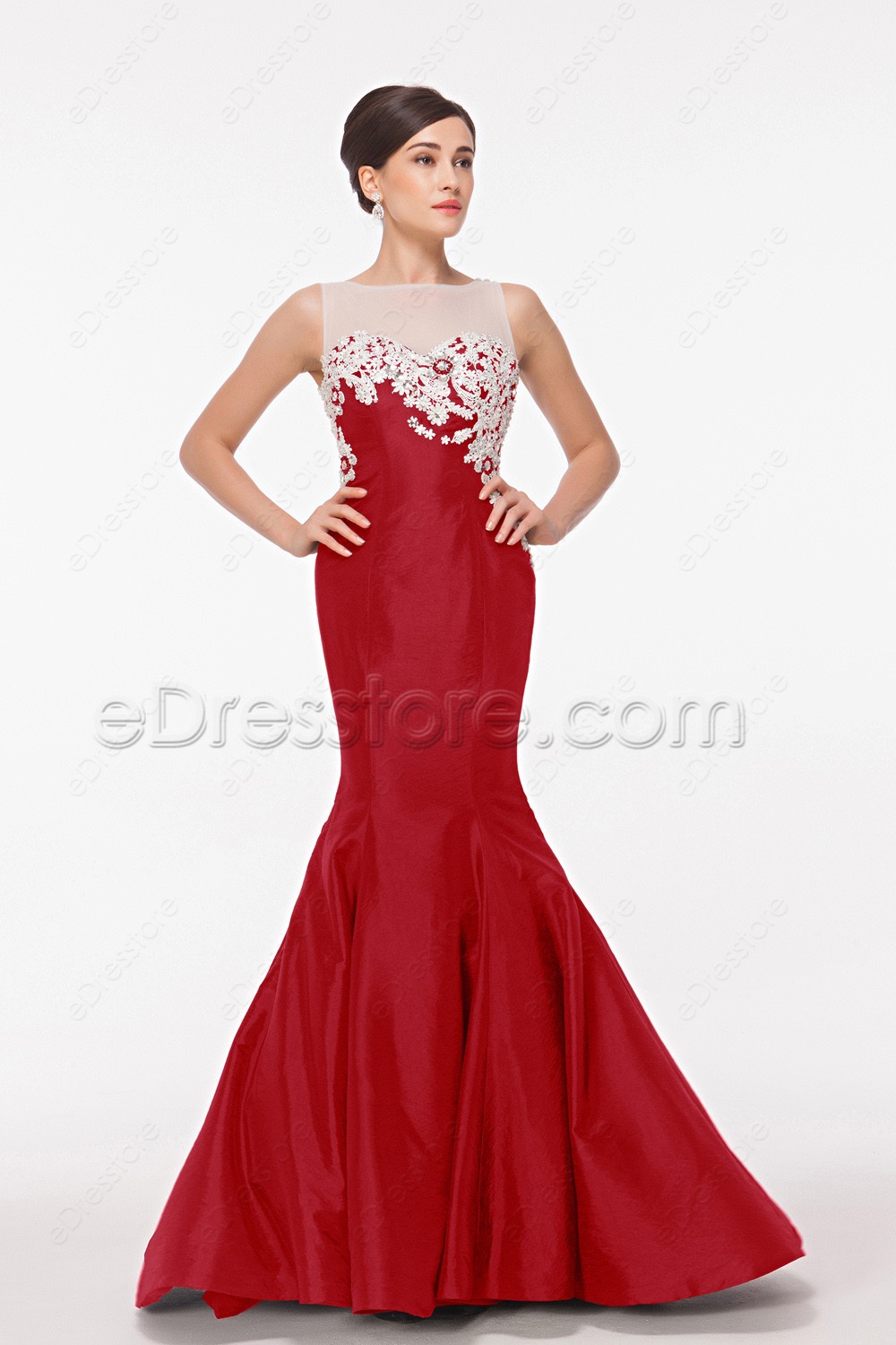 red backless evening gown