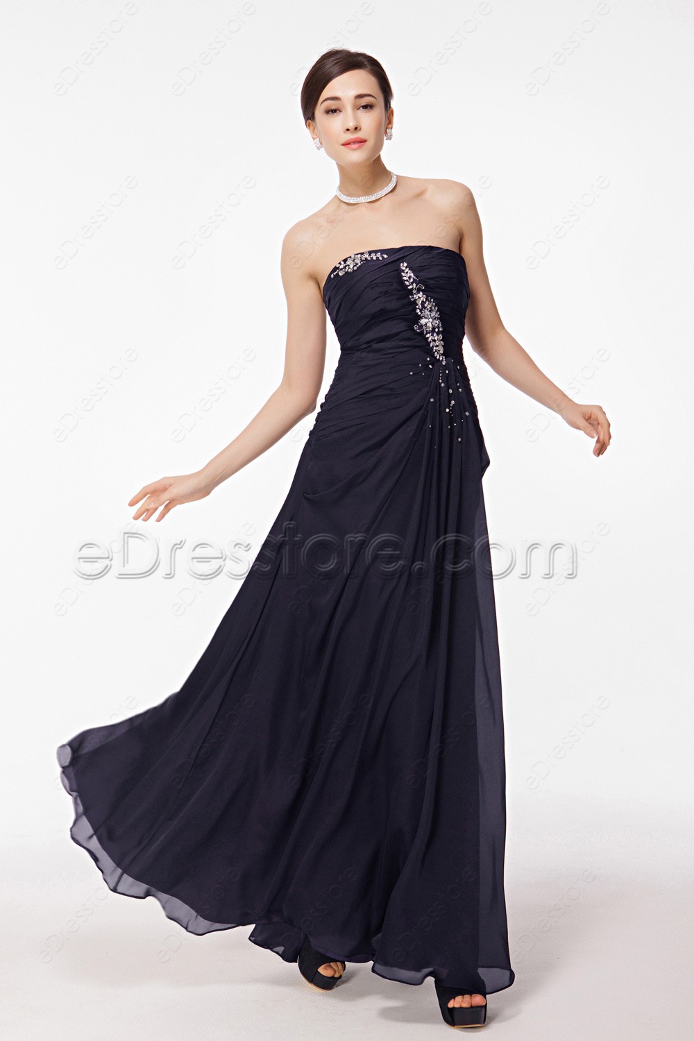 midnight blue long gown