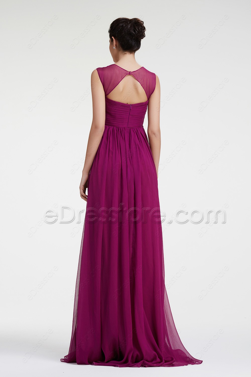magenta color gown