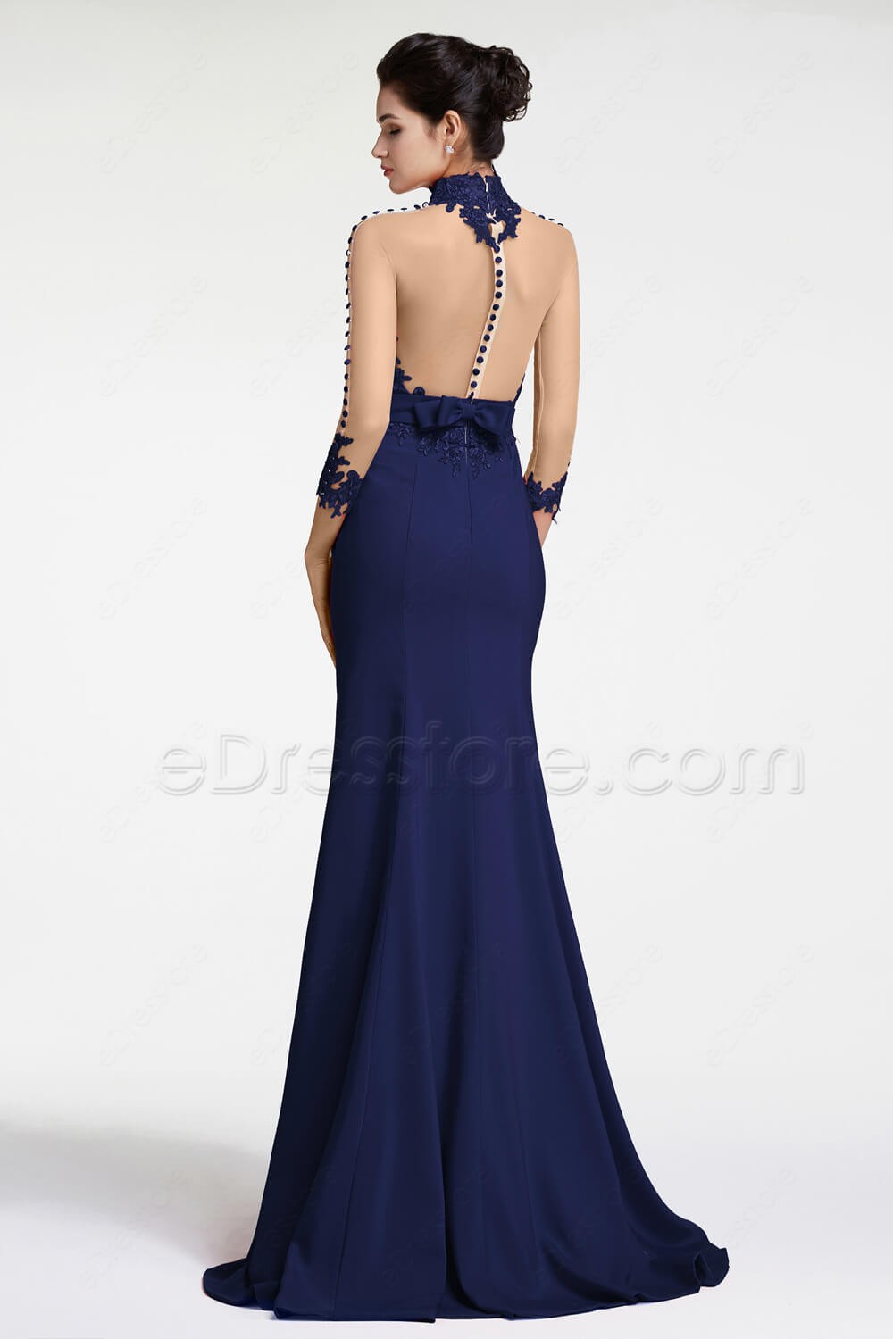 navy mermaid gown