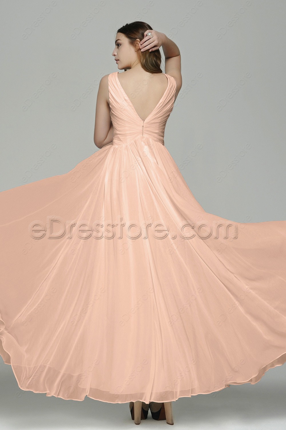 dark peach color gown
