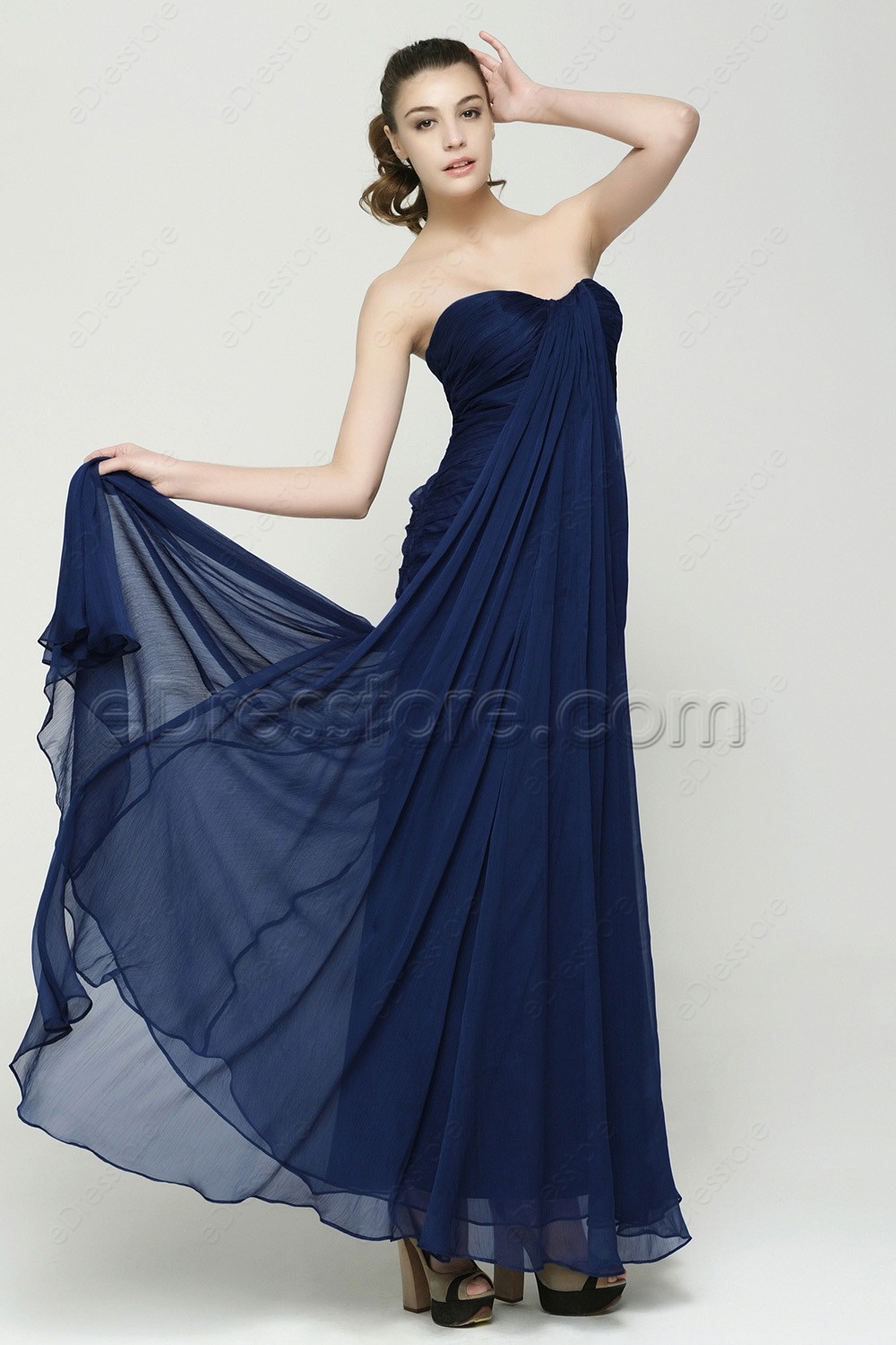 navy trumpet gown