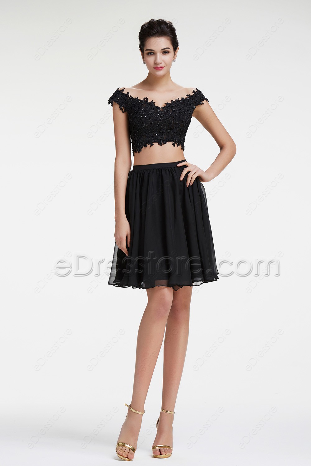 black sparkly 2 piece