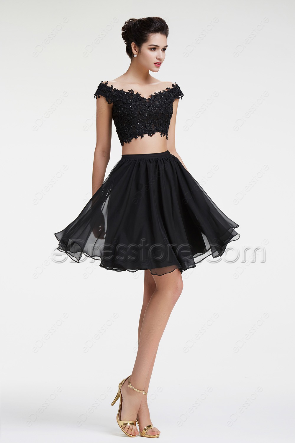 black sparkly 2 piece