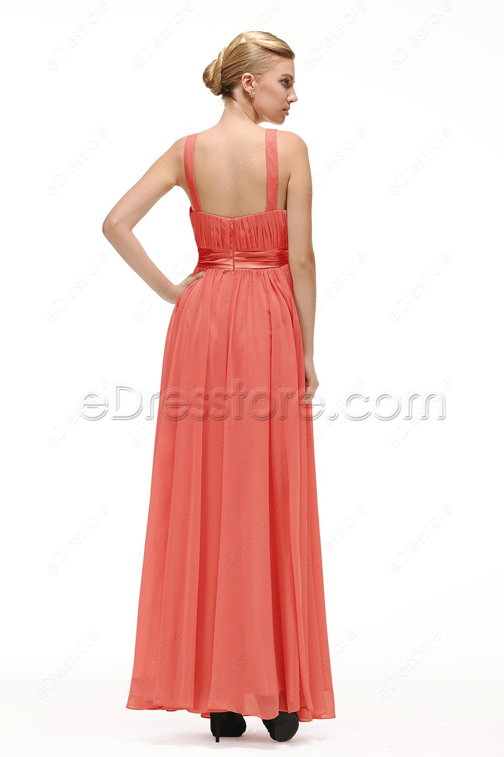 Coral Maternity Bridesmaid Dresses Long