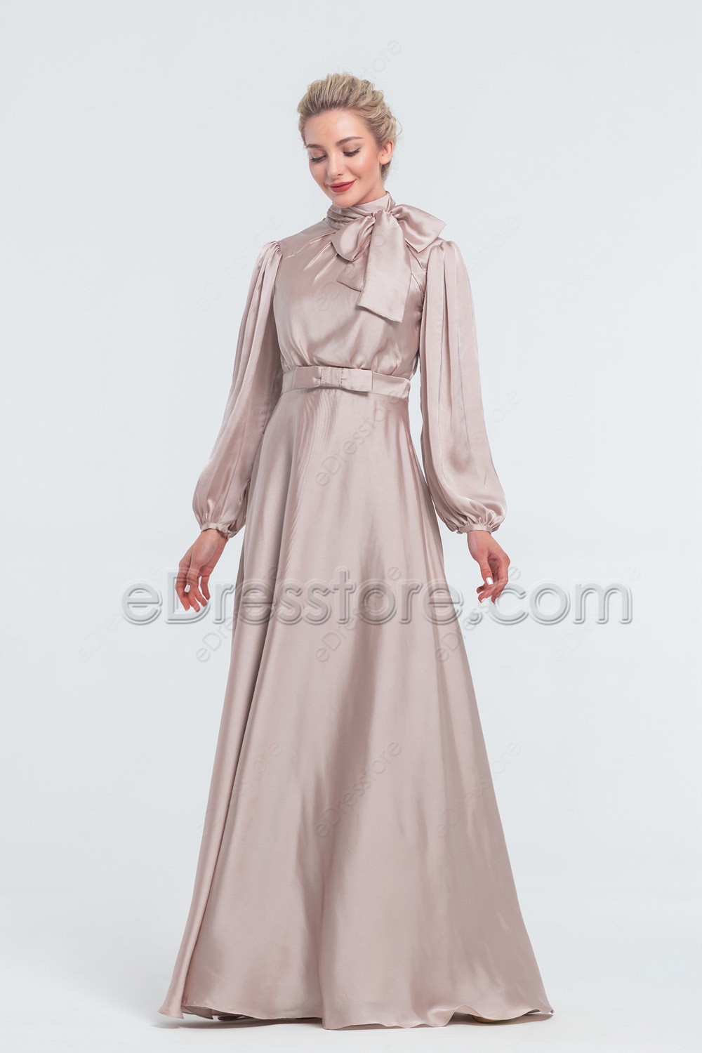 plain satin gown