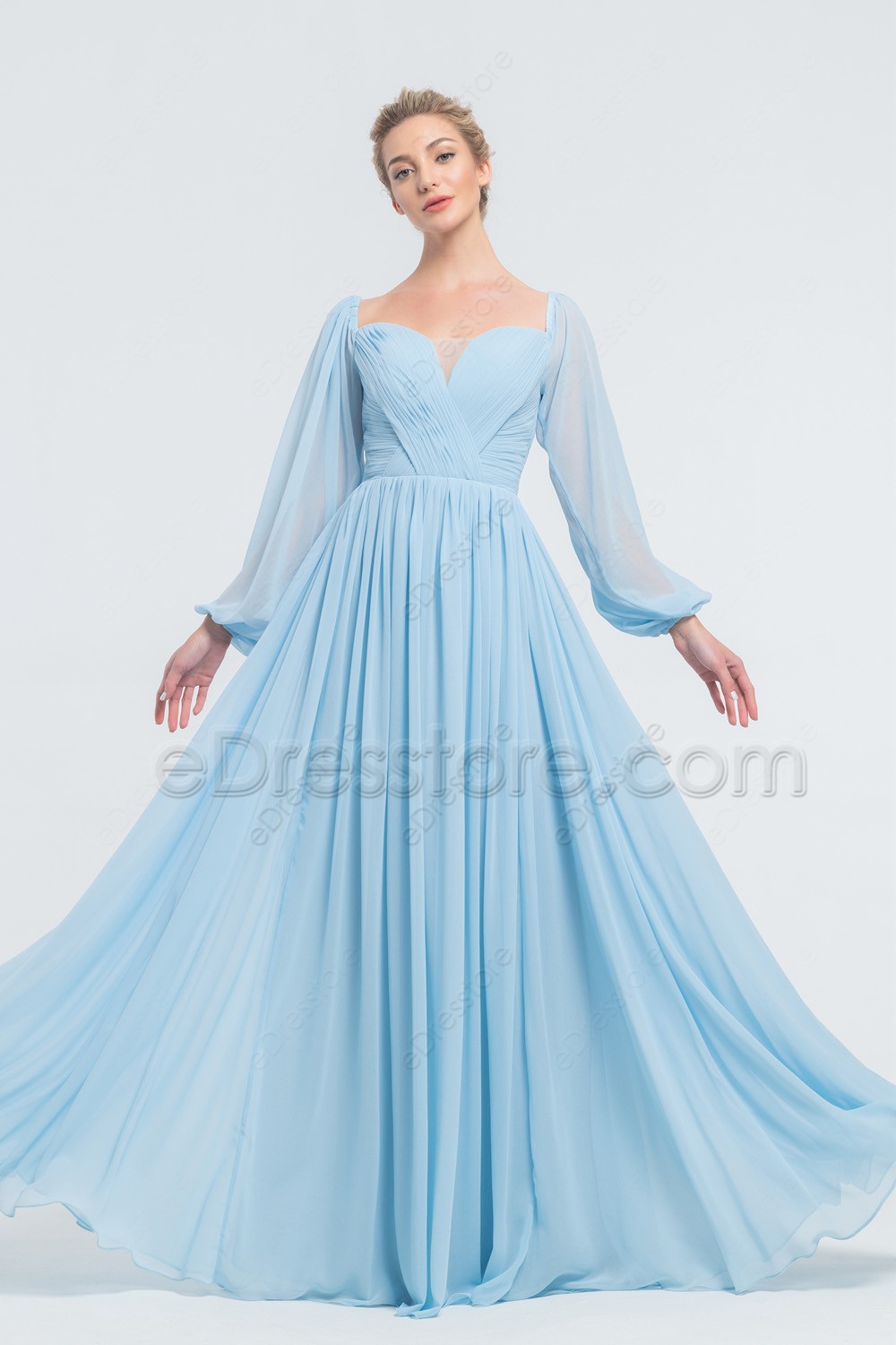 pastel blue gowns