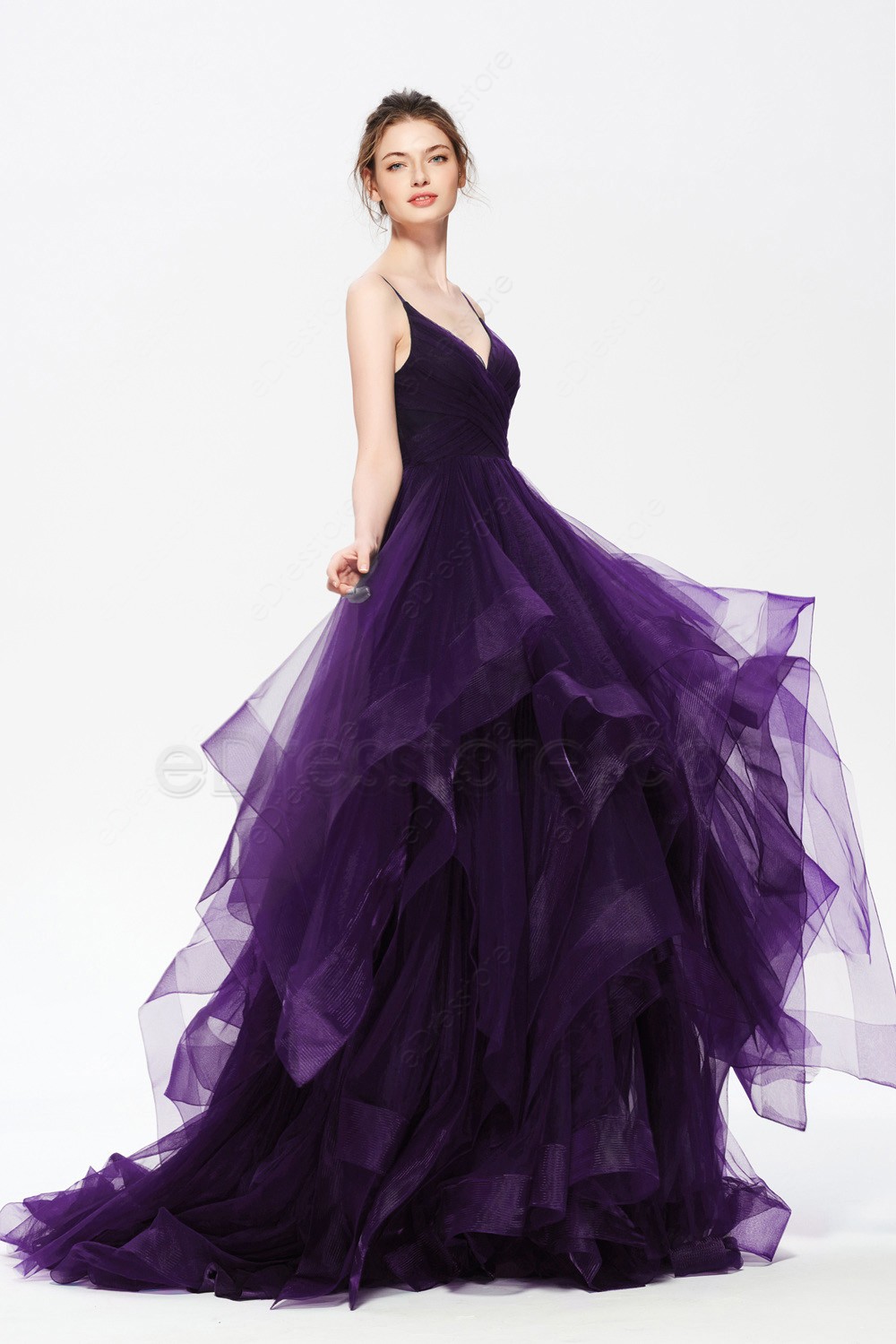 layered evening gown