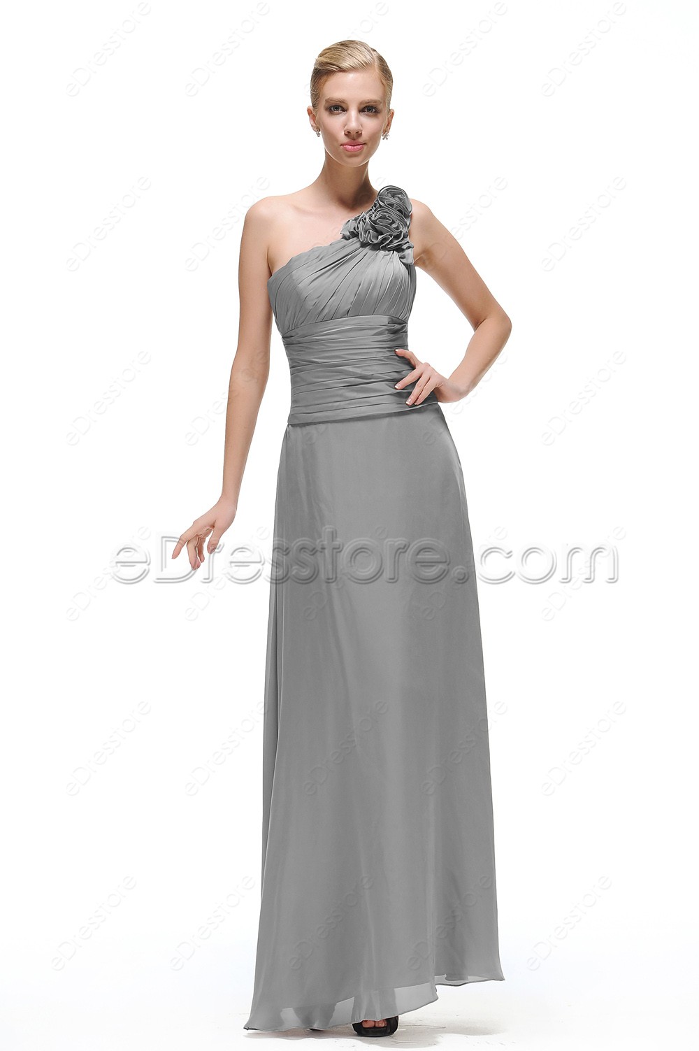 One Shoulder Silver Grey Mother Of The Bride Dress This Is A Made To Order Item In Get Better Fit Lease Take Your Measurements Around Bust Waist And Hip Choose Size From Our