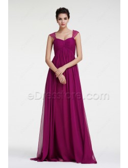 Magenta Maternity Bridesmaid Dresses with Straps