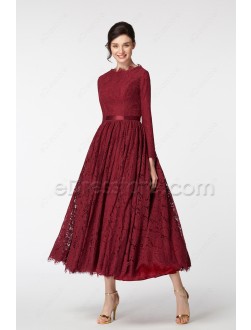maroon dress modest